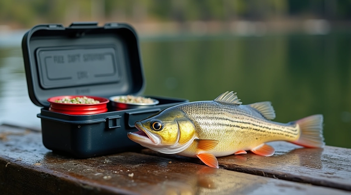 Freshwater fish and bait setup